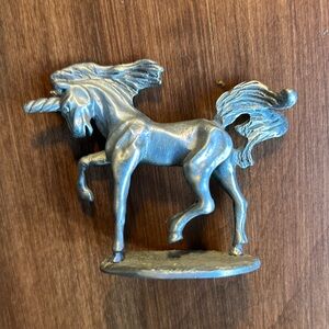 Vintage 1980 Rawcliffe Pewter Unicorn Figurine Prancing